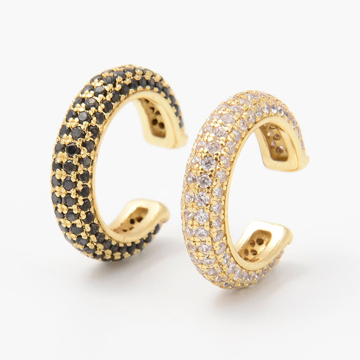 Gold Ear Cuff Pave Crystal Rhinestones, Rhinestone Ear Cuff, No Piercing, Earrings Jewelry Accessories