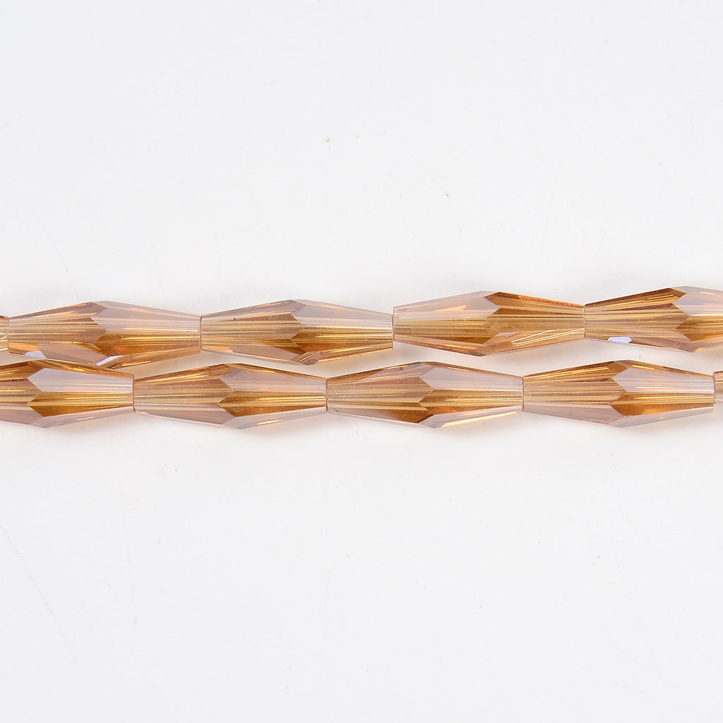 12x4mm Light Peach Transparent Faceted Bicone Glass Crystal Beads Strand, 28" Strand, Jewelry Making DIY Bracelet Necklace Supplies