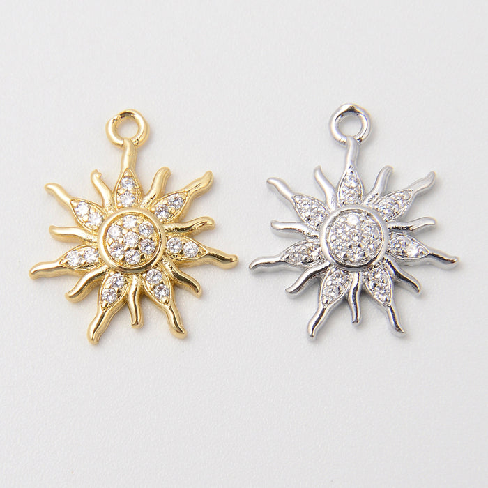 15.6mm Sun Charm Crystal Rhinestone, Sun Charm, Bracelet Pendants, Bracelet Charms, Jewelry Making DIY Bracelet Necklace Supplies
