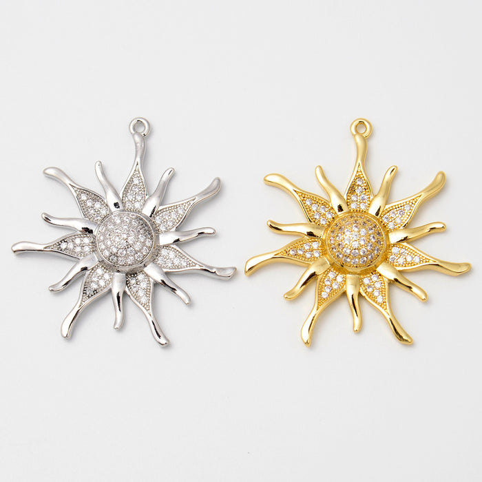36mm Sun Charm Crystal Rhinestone, Sun Charm, Sun Pendant, Bracelet Pendants, Bracelet Charms, Jewelry Making DIY Bracelet Necklace Supplies