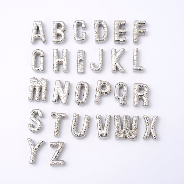 12mm Silver Plated Alphabet Letter Charm, A-Z Letter Charm, Bracelet Pendant, Bracelet Charm, Jewelry Making DIY Bracelet Necklace Supplies