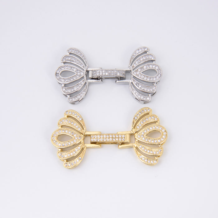 42.2mm 18K Gold Plated Vintage Ornamental Link Charm Rhinestones, Bracelet Pendant Charm, Jewelry Making DIY Bracelet Necklace Supplies