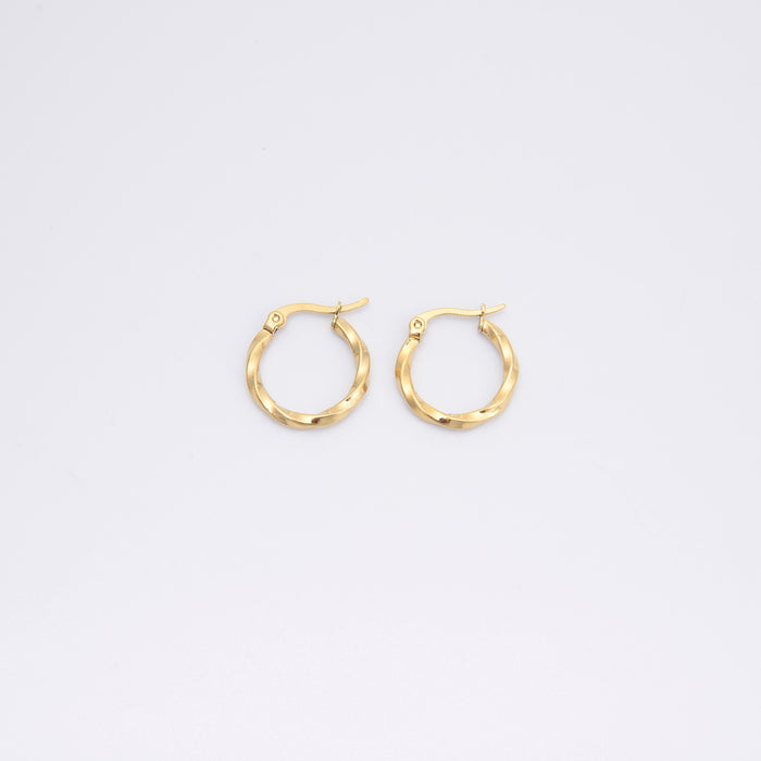 18K Gold Plated Twisted Hoop Earring, Hoop Earring, Lever Back Earring, Minimalist Earring, Earrings Jewelry Accessories