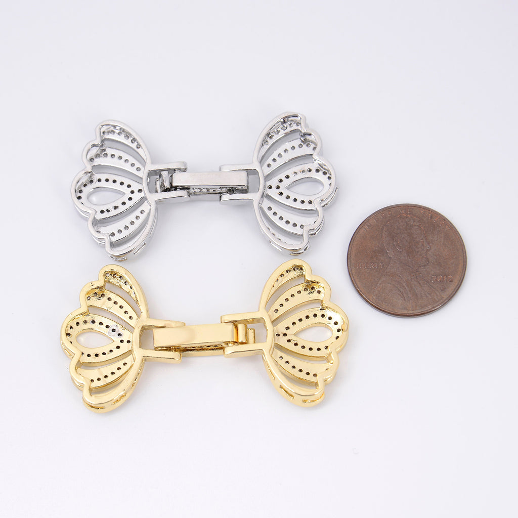 42.2mm 18K Gold Plated Vintage Ornamental Link Charm Rhinestones, Bracelet Pendant Charm, Jewelry Making DIY Bracelet Necklace Supplies