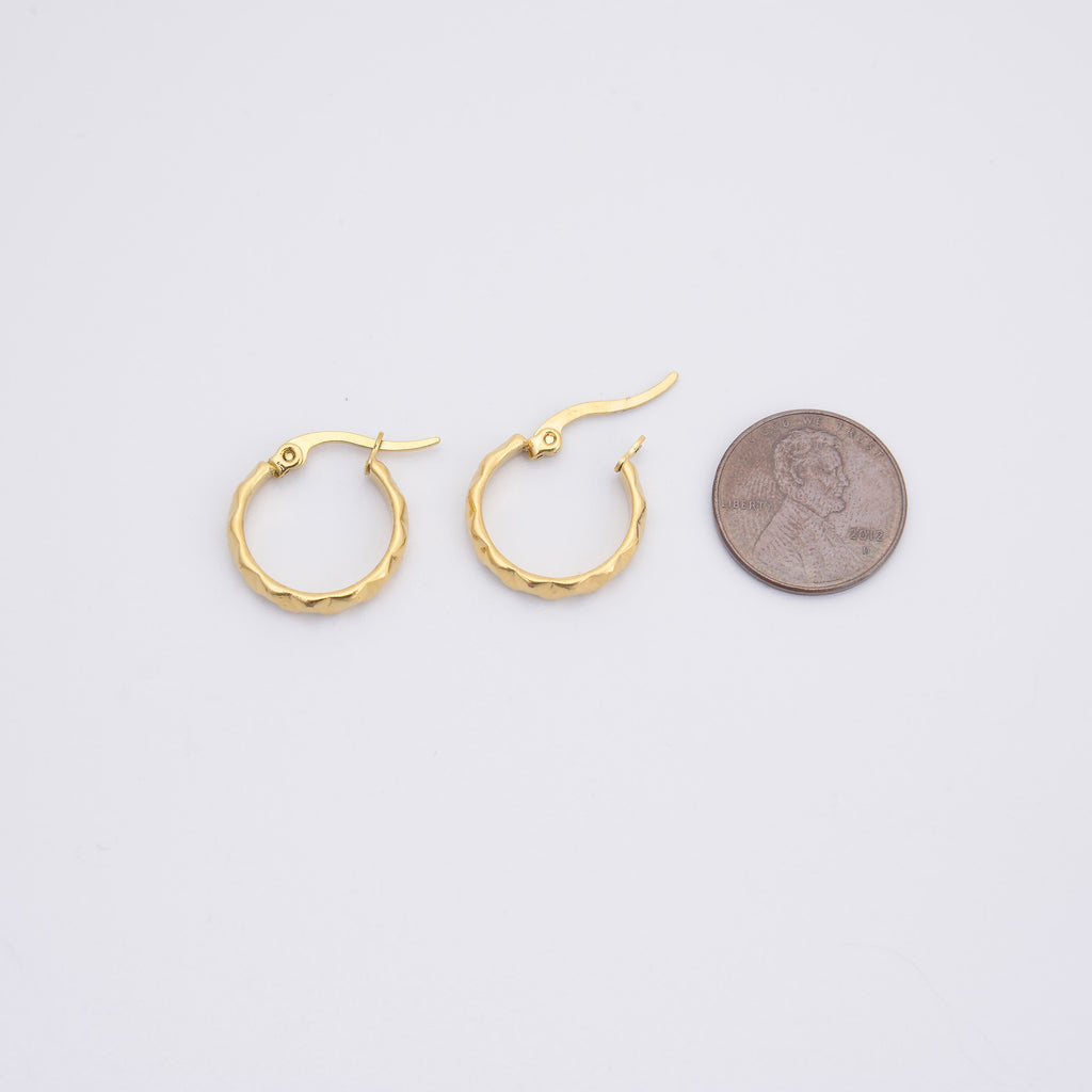 18K Gold Plated Geometric Hoop Earring, Hoop Earring, Lever Back Earring, Minimalist Earring, Earrings Jewelry Accessories